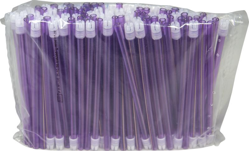 Слюноотсосы Blossom без фталатов, фиолетовые, d=6,5 мм дл.15 см, со съемным колпачком /Asa Dental